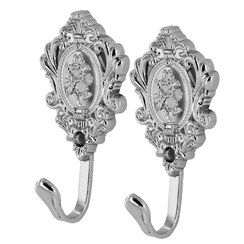 2 st /1 set rosmönster vintage legering draperi gardin hållare knytkrokar 2 st: A2