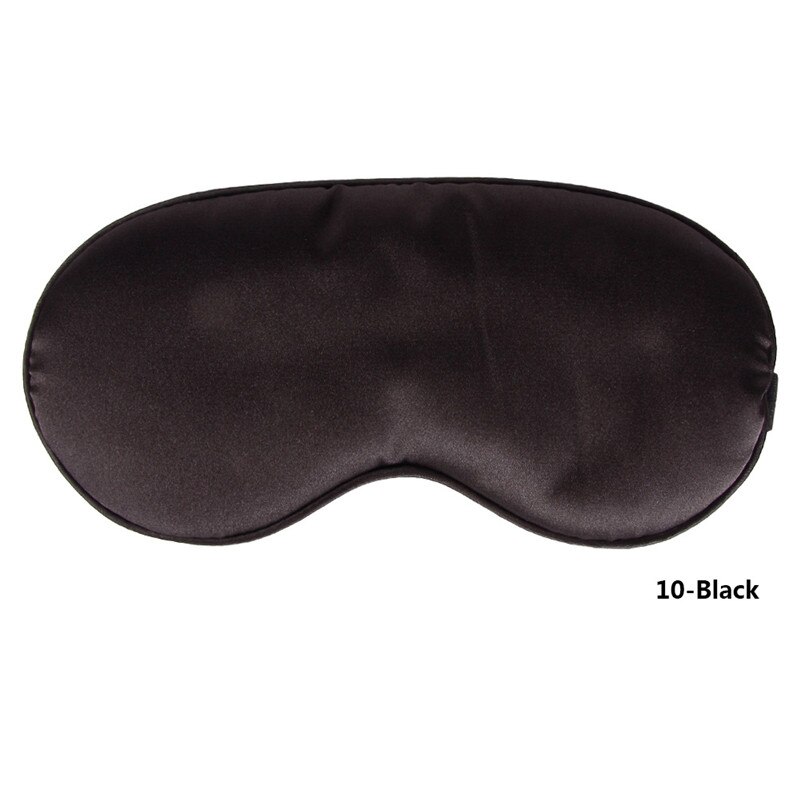 1Pcs Pure Zijde Sleep Rest Eye Mask Gewatteerde Shade Cover Travel Relax Aid Blinddoeken Eye Aid Blinder Zacht oogmasker: Black