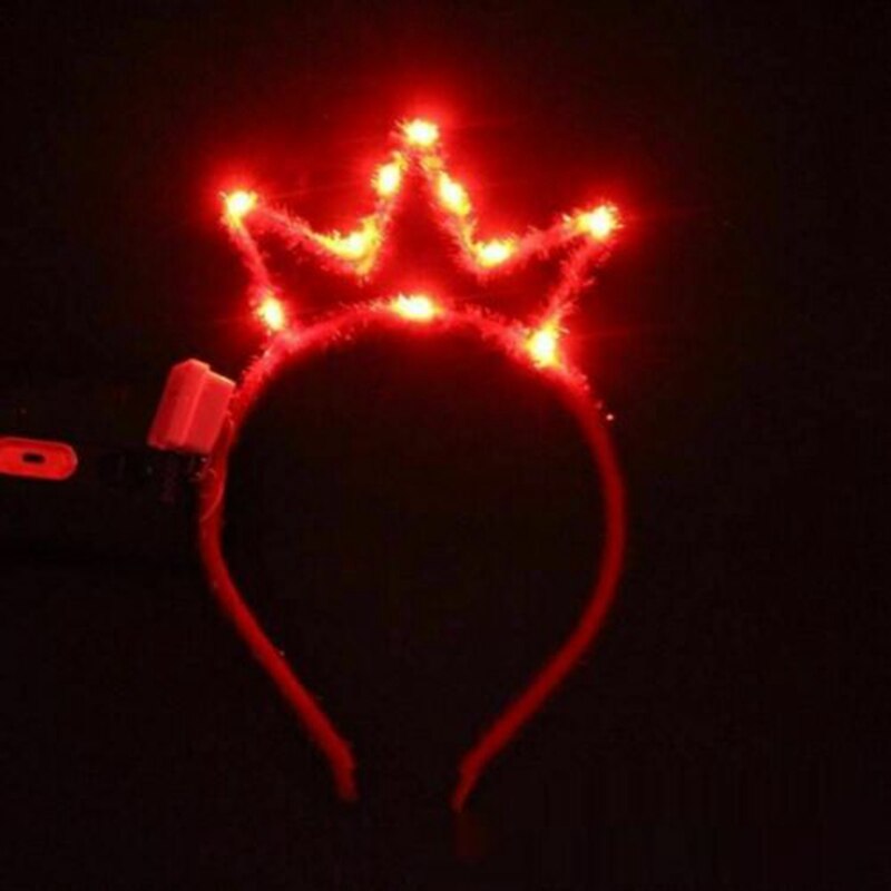 Lys prinsesse tiara krone pandebånd førte blinkende børn fødselsdag dekor brug: Rød