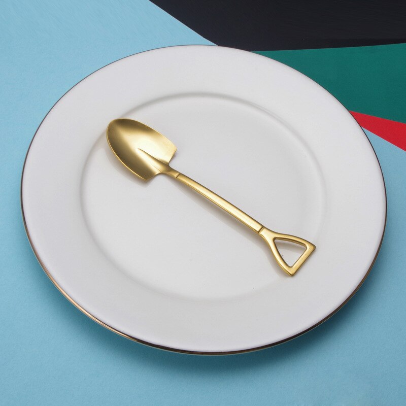 304 Stainless Steel Shovel Spoon Cute Retro Watermelon Artifact Spade Shovel Spoons Dessert Cake Ice Cream Spoon Kitchen Tool: 6
