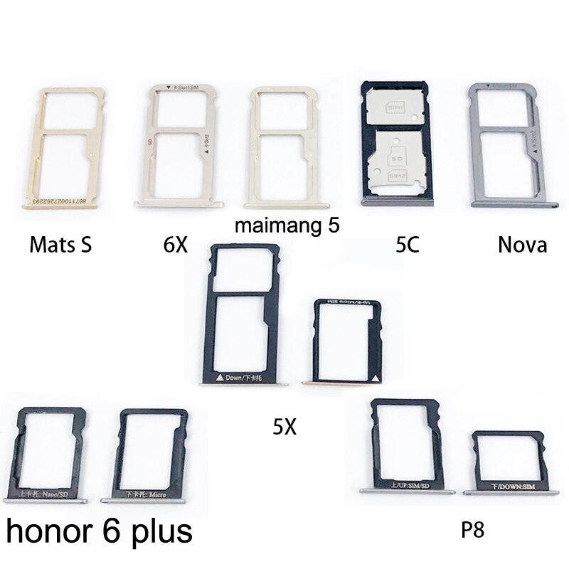 SIM Card Tray Slot Houder Voor Huawei honor 5c 7 P9 lite Mate S Sim Card Adapter