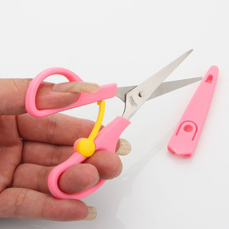 ZtDpLsd Scissors Stationery Children Primary School Students Art Safety Infant Plastic Hand - Cut Paper Stainless Steel Scissors