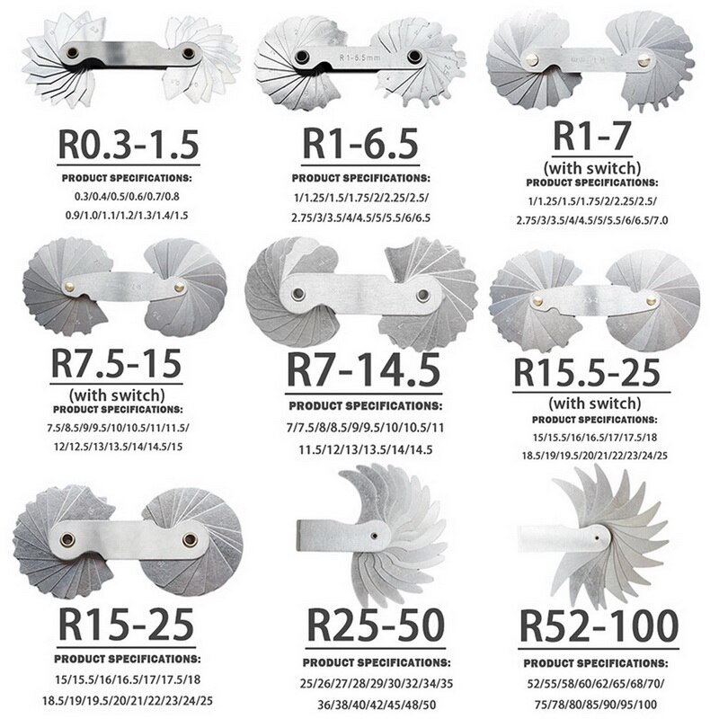 Gauge Stainless Steel Fillet Measuring Tool