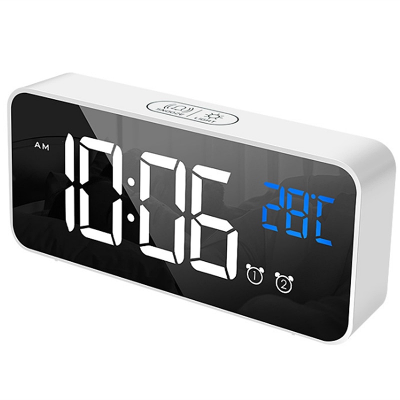 Digital Alarm Clock,Music Alarm Clock,Multiple Sets Of Voice Control Clocks,Adjustable Brightness Dimmer,,12/24Hr,Snooze,Bedroom