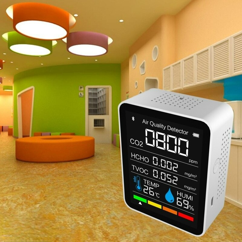 5 In 1 CO2 BT Meter Digital CO2 Sensor Temperature Humidity Air Monitor Carbon Dioxide TVOC Formaldehyde HCHO Detector