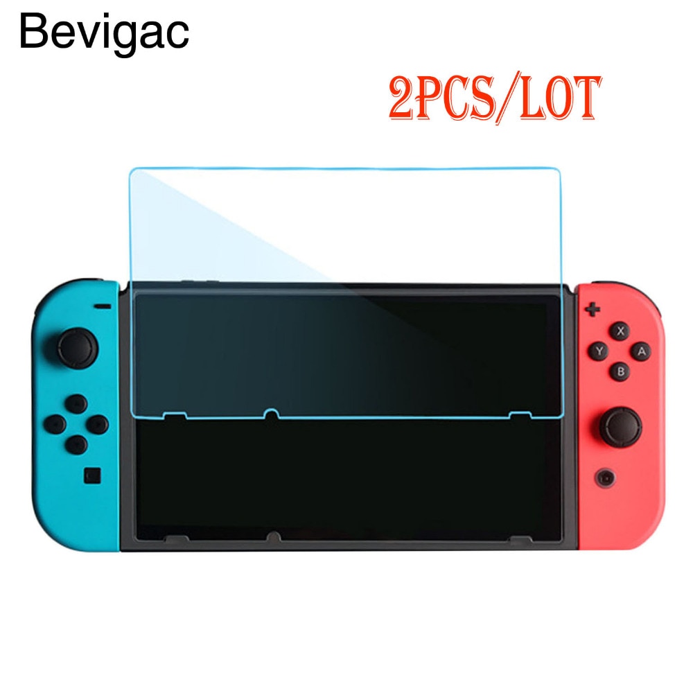 Bevigac 2PCS Anti-Scratch High Definition Tempered Glass Screen Protector Film Cover for Nintend Nintendo Switch Console Game