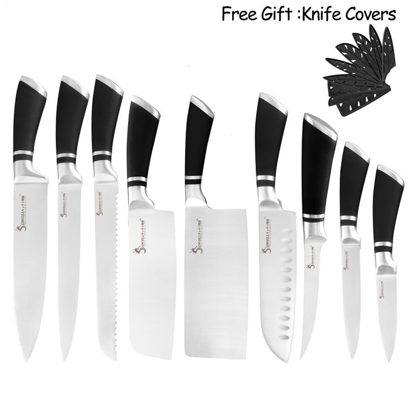 SOWOLL Oxford Canvas Knife Roll Bag Storage Kitchen Knife Covers Tool Screws Metal Parts Fishing Travel Organizer Knife Case: H.9 Pcs set Style 3