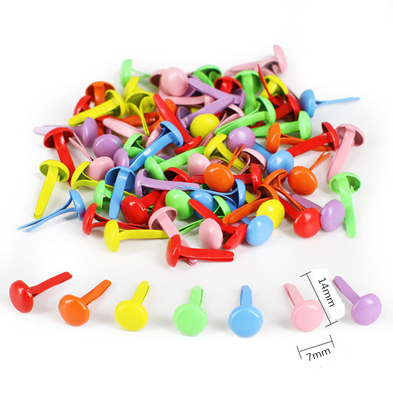 Clous de deux pieds en métal 50/100 pièces | Pointes de strass, matériel artisanal pour enfants, accessoires Scrapbooking, attache de décoration pour Brads