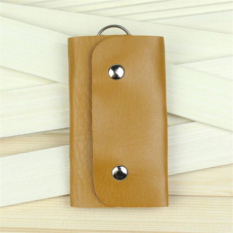 Keys Holder Organizer Manager PU Leather Buckle Key Wallet Case Bag Car Keychain For Women Men Housekeeper