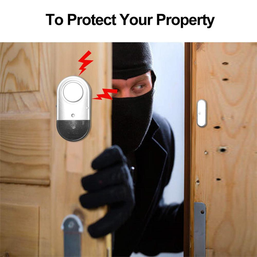 Dørvinduealarm 2 stk sikkerhed i hjemmet trådløs magnetisk sensor tyverisikring ultra-tynd med klæbestabil ydeevne