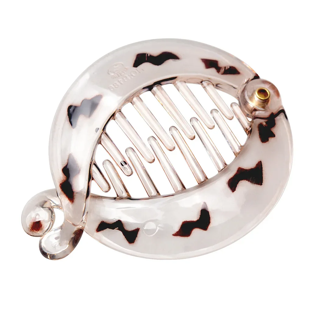 Pinza para el pelo de cola de caballo de forma redonda pequeña, Clip de plátano para mujeres y niñas, soporte para cola de caballo negro y marrón, accesorios para peinados profesionales: Plata