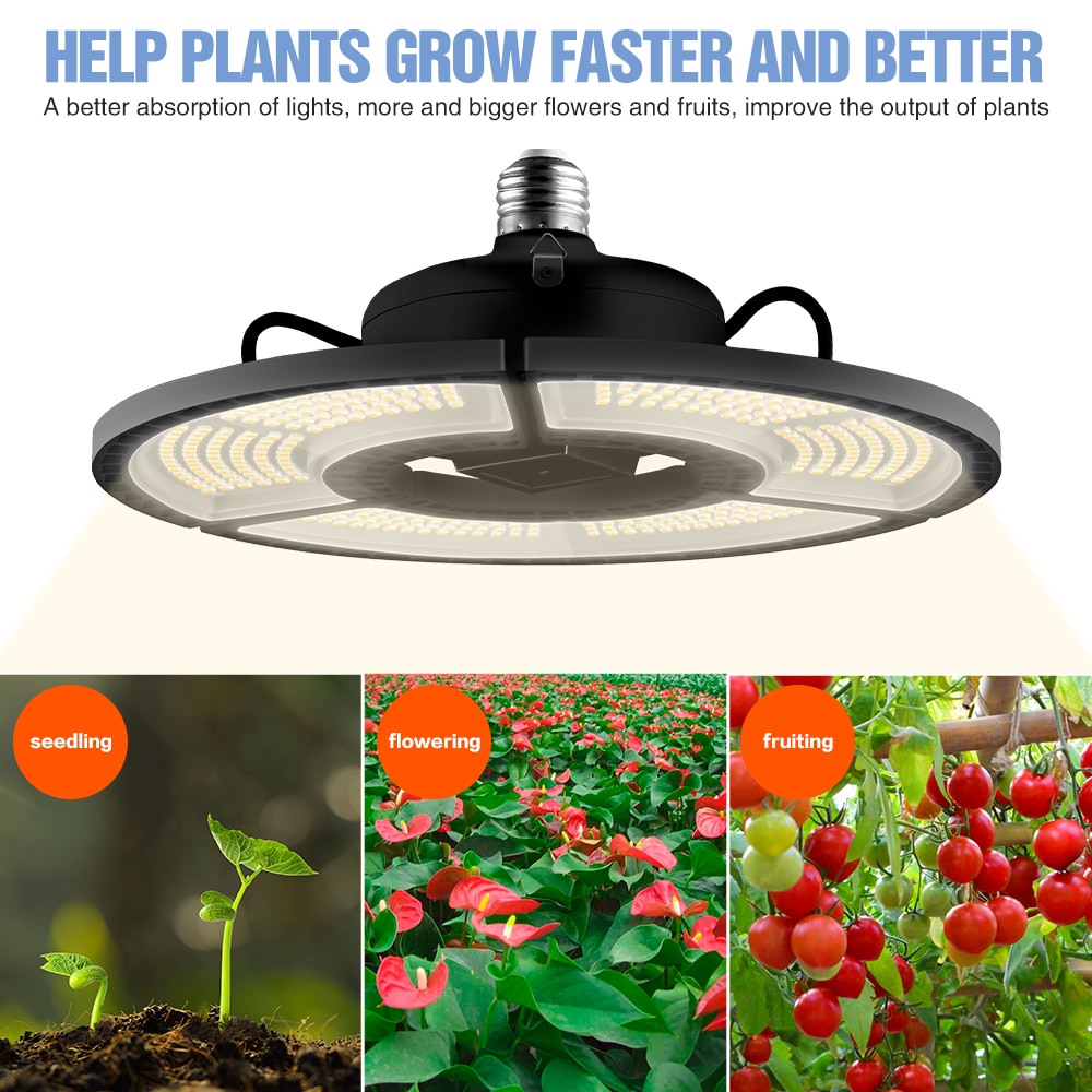 Lampe horticole blanche de croissance, E27 LED, 100/200/300/400W, LED W, LED W,, éclairage horticole de plantes, E26, spectre complet