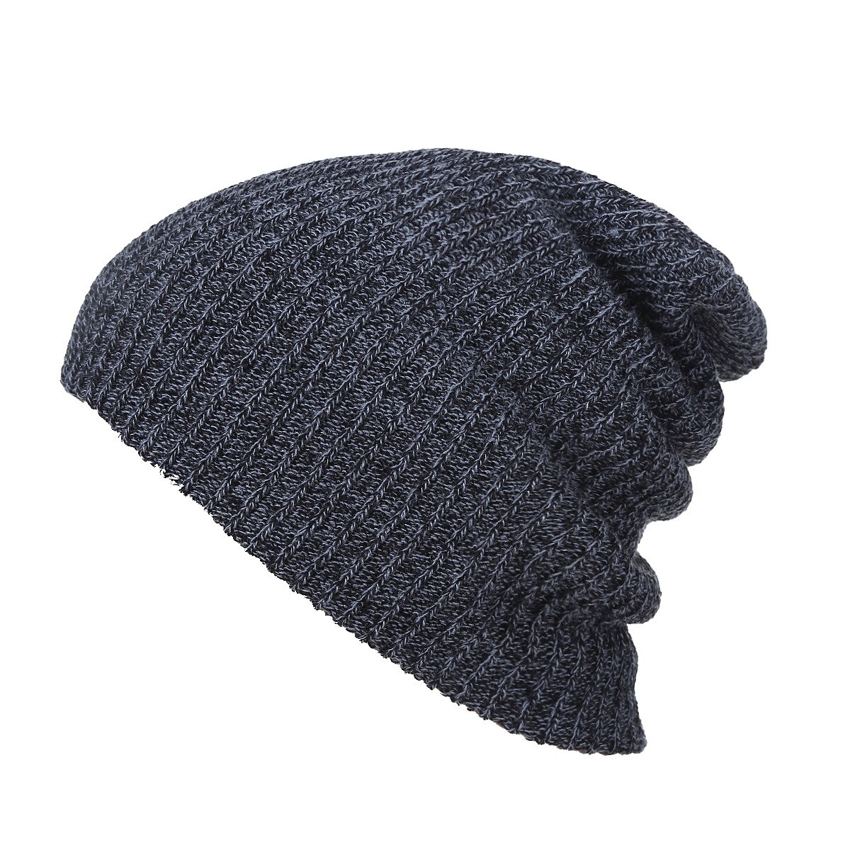 Gorros de abrigo gruesos de punto para hombre, gorro de Color liso, elástico, para primavera, otoño e invierno,: 1PCS black NMK105
