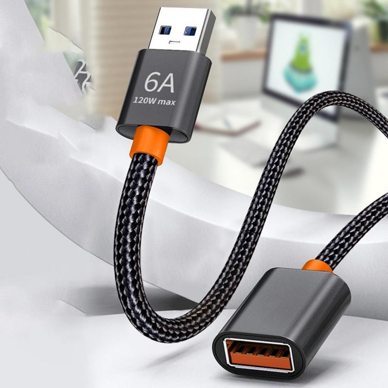 Przedłużacz USB Przedłużacz USB 2.0 Nylonowy, pleciony, długi kabel USB Szybki transfer danych dla myszy Klawiatura Napęd flash Drukarka