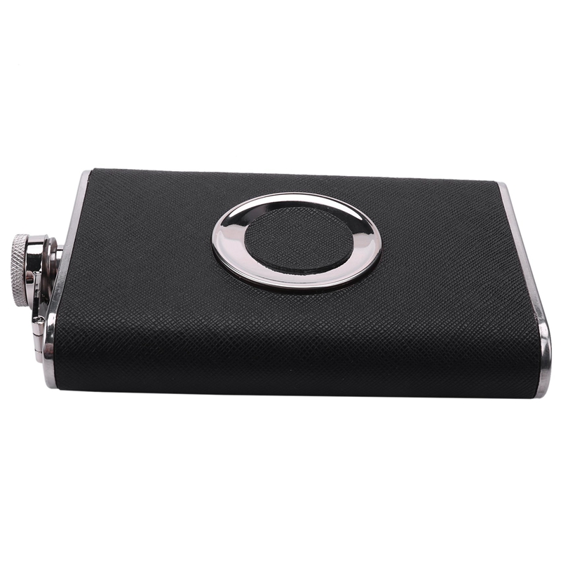 Stainless Steel 8 oz Hip Flask Built-in Collapsible 2 Oz Shot Glass Flask Funnel - Everything You Need to Pour Shots on the Go