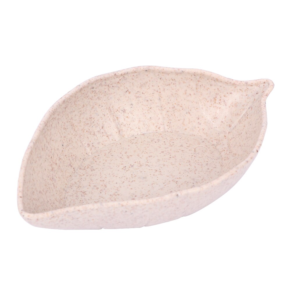 Plato de vajilla de paja de trigo día con hojas pequeño plato de plástico japonés plato de salsa de soja: Beige