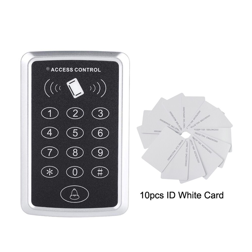 1000 users Access Control System 125KHz RFID Access Control Keypad EM Card Reader Door Lock Opener Keyboard System: AC and 10 cards