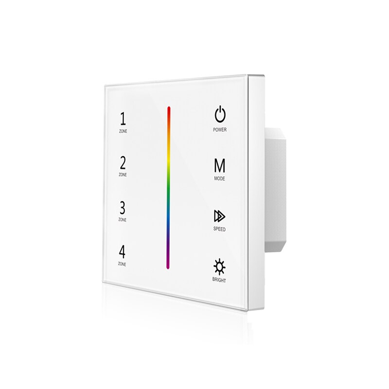 Led Dmx RGB Strip Controller 100V-240V High Voltage Input DMX512 Master Control Touch Panel Wall Mount String Tape Ribbon Dim: T13-1White