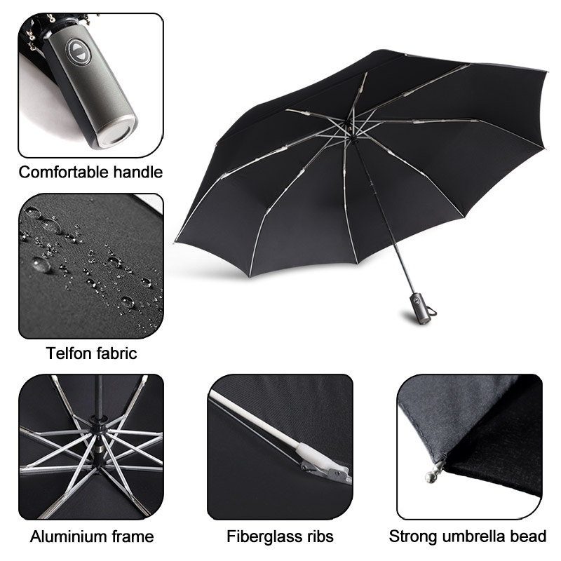 Umbrella Men Rain Woman Golf Business Umbrella Brand Big 120cm 3Folding Automatic Windproof Umbrellas Parasol