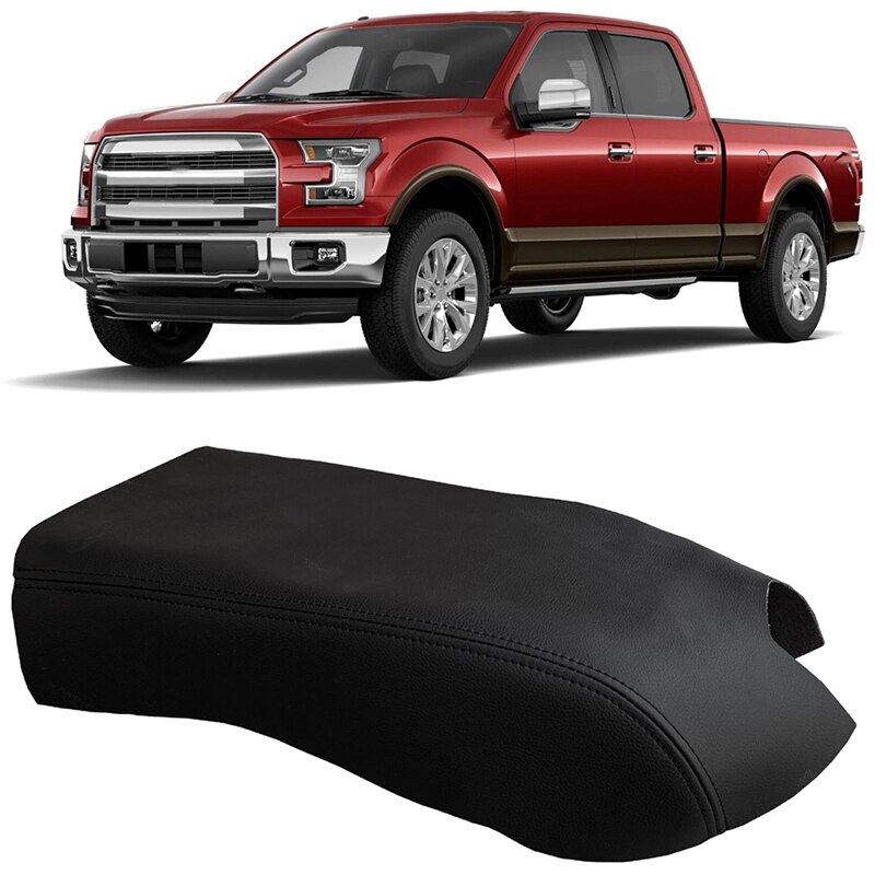 Funda sintética de cuero con reposabrazos de consola central para Ford F150 accesorios para coche
