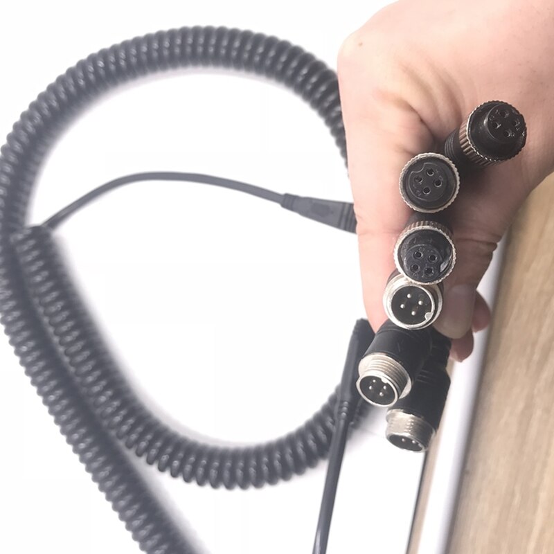 Vehicle aviation connector extension cables spring cable mobile dvr Mdvr connecting camera Wire Factory