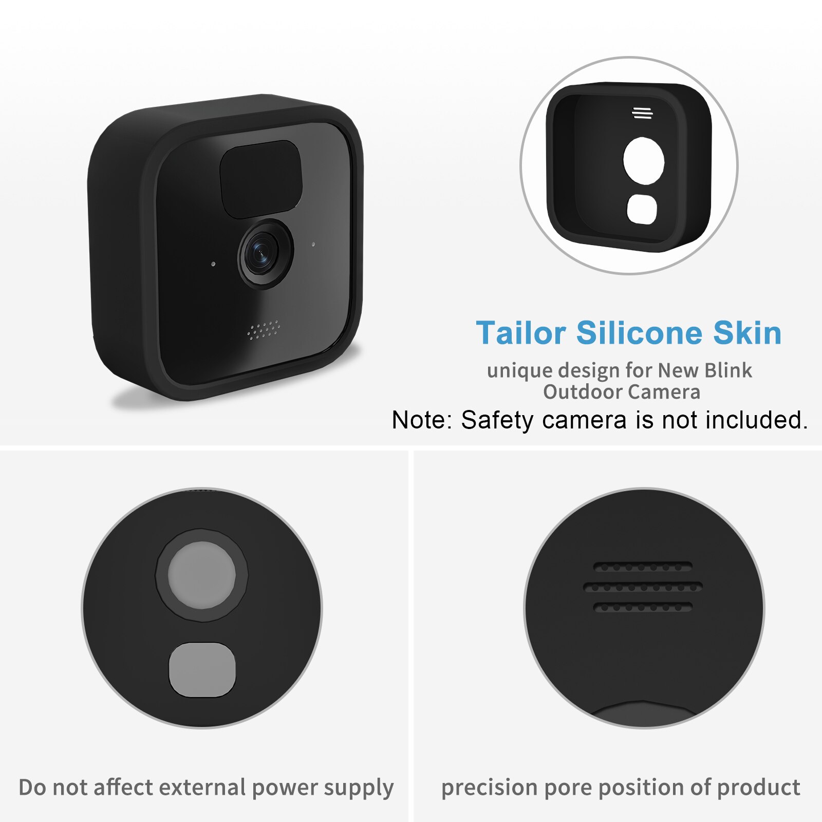 Silicone Skin Replacement for All Blink Outdoor Security Camera Silicone Case Protective Cover Weather Resistant Full