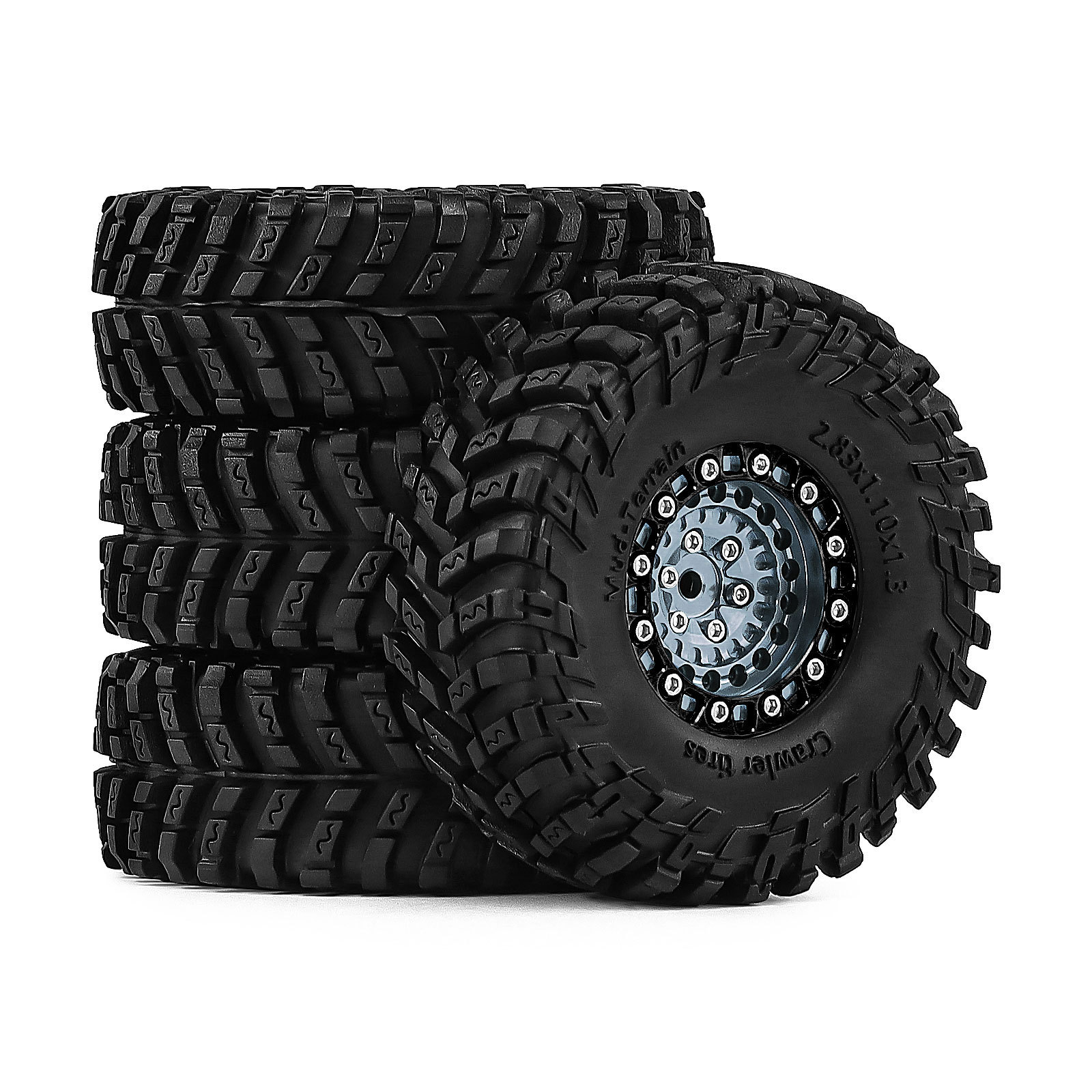 4 stuks 1,3 inch aluminiumlegering beadlock velgen, metalen wielnaaf voor 1/18 TRX4M 1/24 SCX24 FCX24 RC crawler auto upgrade onderdelen: Duidelijk