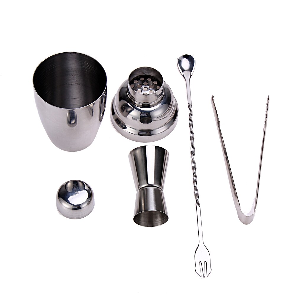 4pcs 250ML Stainless Steel Cocktail Shaker Mixer Wine Martini Boston Shaker Jigger Mixing Kit For Bartender Drink Party Bar Tool
