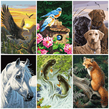 AZQSD Painting By Numbers Animals Kits Abstract Number DIY Oil Painting Fantastic Drawing Pictures On Canvas Room Decor