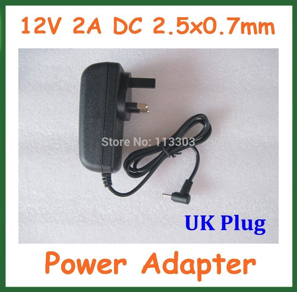 Uk tablet oplader adapter 12v 2a 2.5 x 0.7mm 2.5mm voeding voor tablet pc cube  u30 gt 2 u9 gt 5 ainol hero chuwi  v9 visture  v97 hd