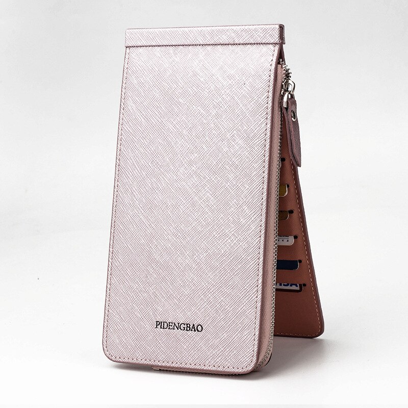 Veelkleurige dames clutch portemonnee effen kleur portemonnees dames portemonnee dames multifunctionele kaarthouder handtas leer voor dames portemonnee: Paars 