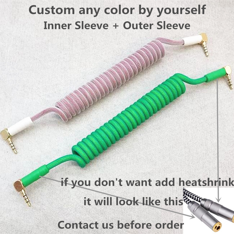 Cable en espiral de resorte TRS TRRS a TRRS de 3,5mm para teclado dividido RODE Sc7 de VIDEOMIC GO Video micrófonos tipo Micro Cables de Audio