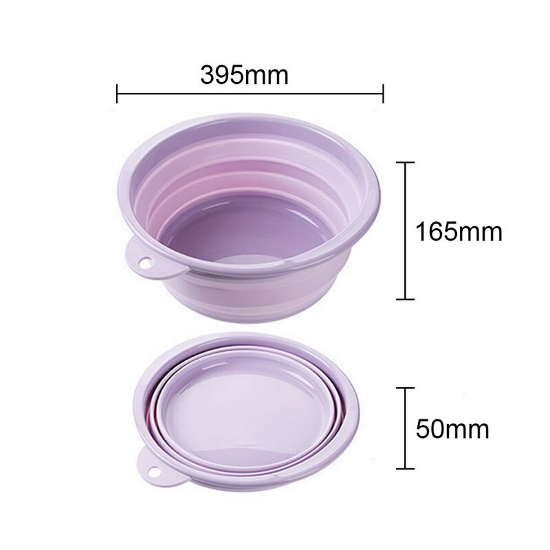 T opvouwbare grote wasbak huishoudelijke plastic wasbak reis verdikte kleine wasbak plastic bak: L-paars