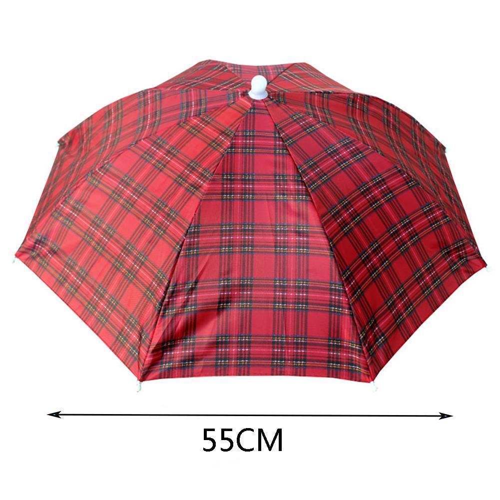 Sombrero de sombrilla de lluvia portátil, sombrilla plegable para Pesca al aire libre, Anti-UV, accesorios para la cabeza de playa, Camping y Pesca