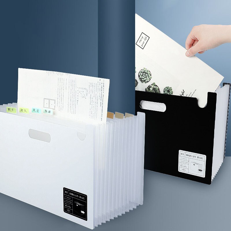 Orgel Map Opbergdoos 13-Layer Verticale Map Transparante Insert Orgel Zak Multi-layer Map Kantoor Opslag Briefpapier