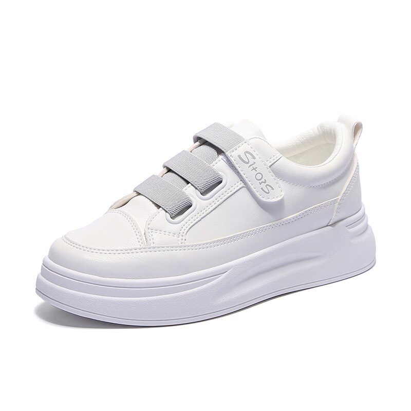 Women's Shoes Velcro Convenient and Comfortable High and Low Sports Shoes Brand Trend Walking Shoes Women: Gray / 36