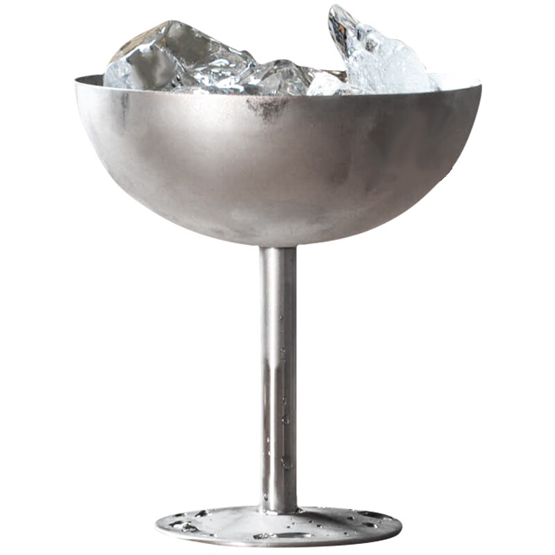 Stainless Steel Martini Triangle Cup Goblet Cocktail Glass Metal Cup Red Wine Bar Ktv Decorations