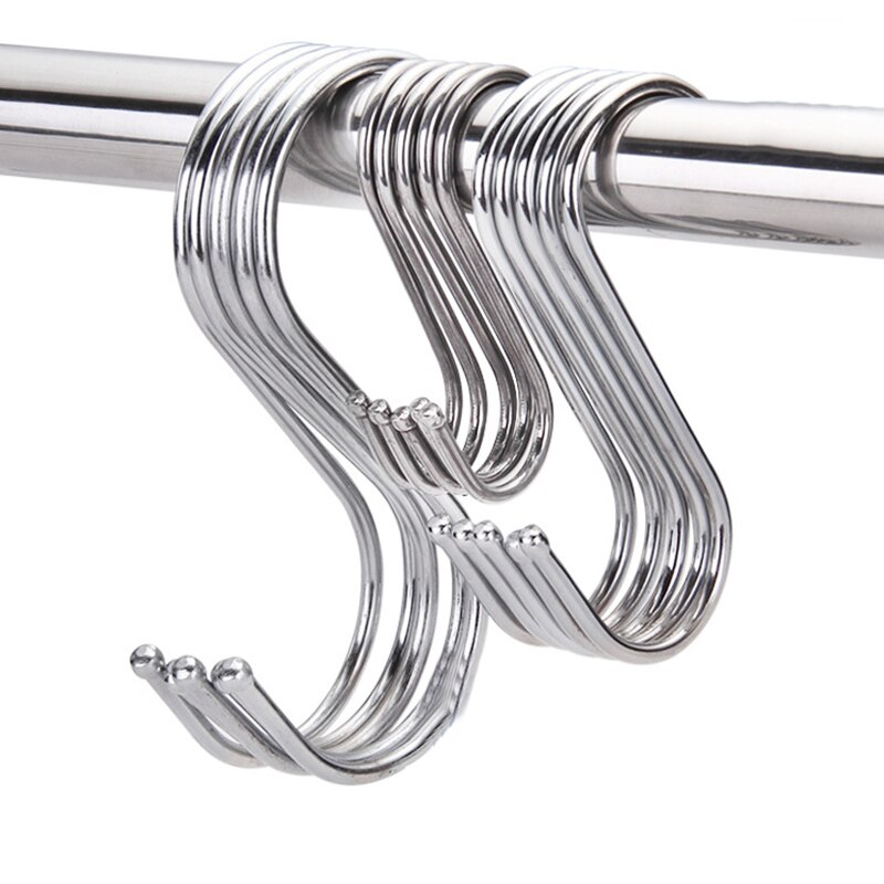 Ganchos en forma de S para cocina, ganchos de acero inoxidable para colgar ropa, ganchos para los bolsos, S-L, 10/5/1 Uds.