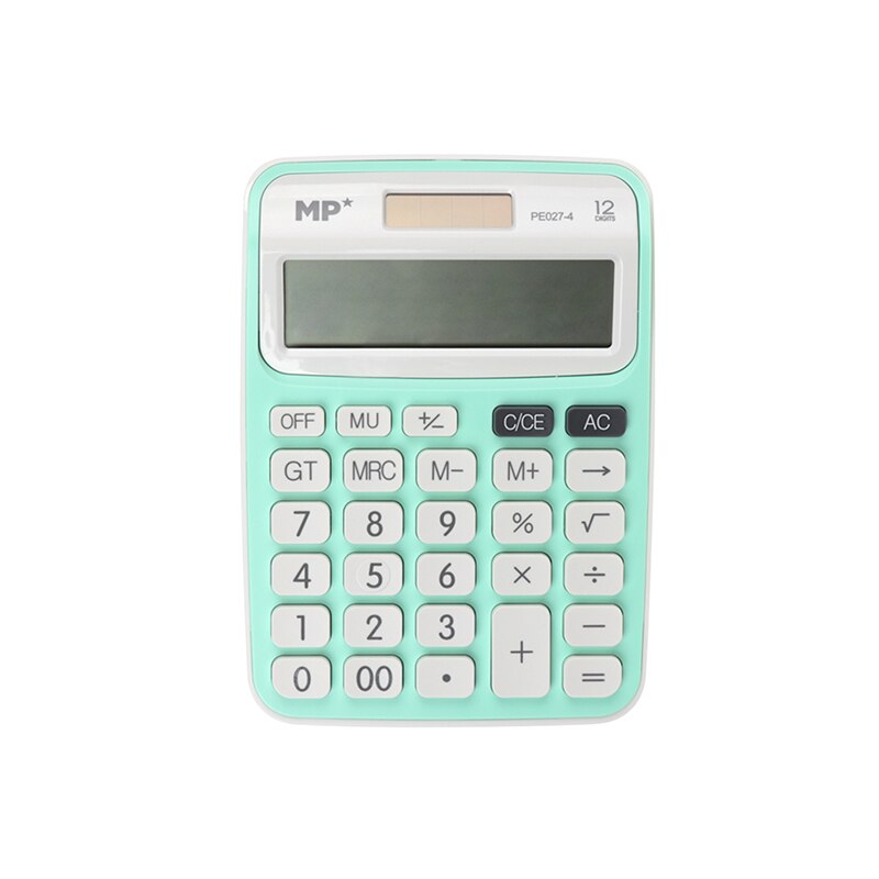 MP® Calculadora 12 Dígitos con Pantalla LCD Fuente Energía Solar Portátil Oficina Escritorio Estudiantes Escuela Batería Suministros Material Escolar TrabajoBotón Matemáticas Herramienta Digital Papelería 4 Colores: Verde