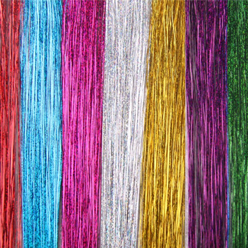Hår glitter glitter förlängningar highlights falska hårstrån festaccessoarer hårförlängning bröllop fläta dreadlock
