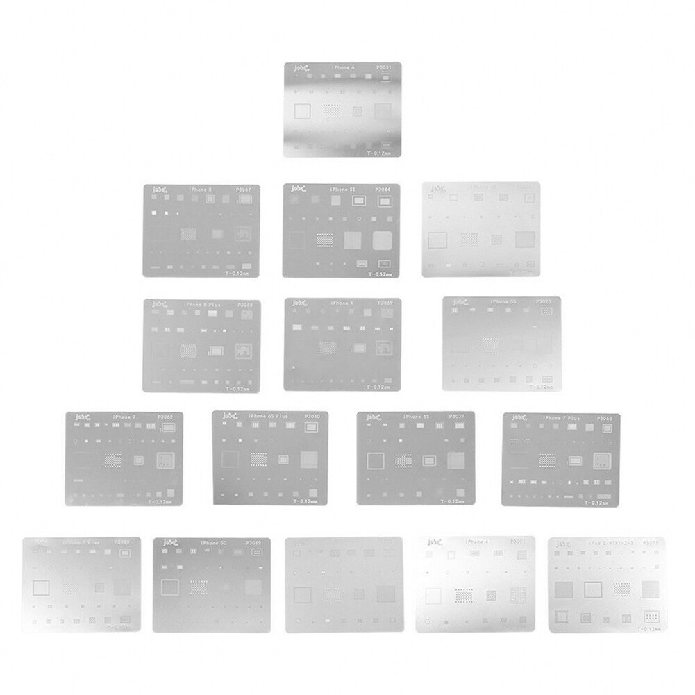 16 stuks vervangende onderdelen platform duurzame reballing stencil kits soldeer sjabloon universele reparatietool voor iphone