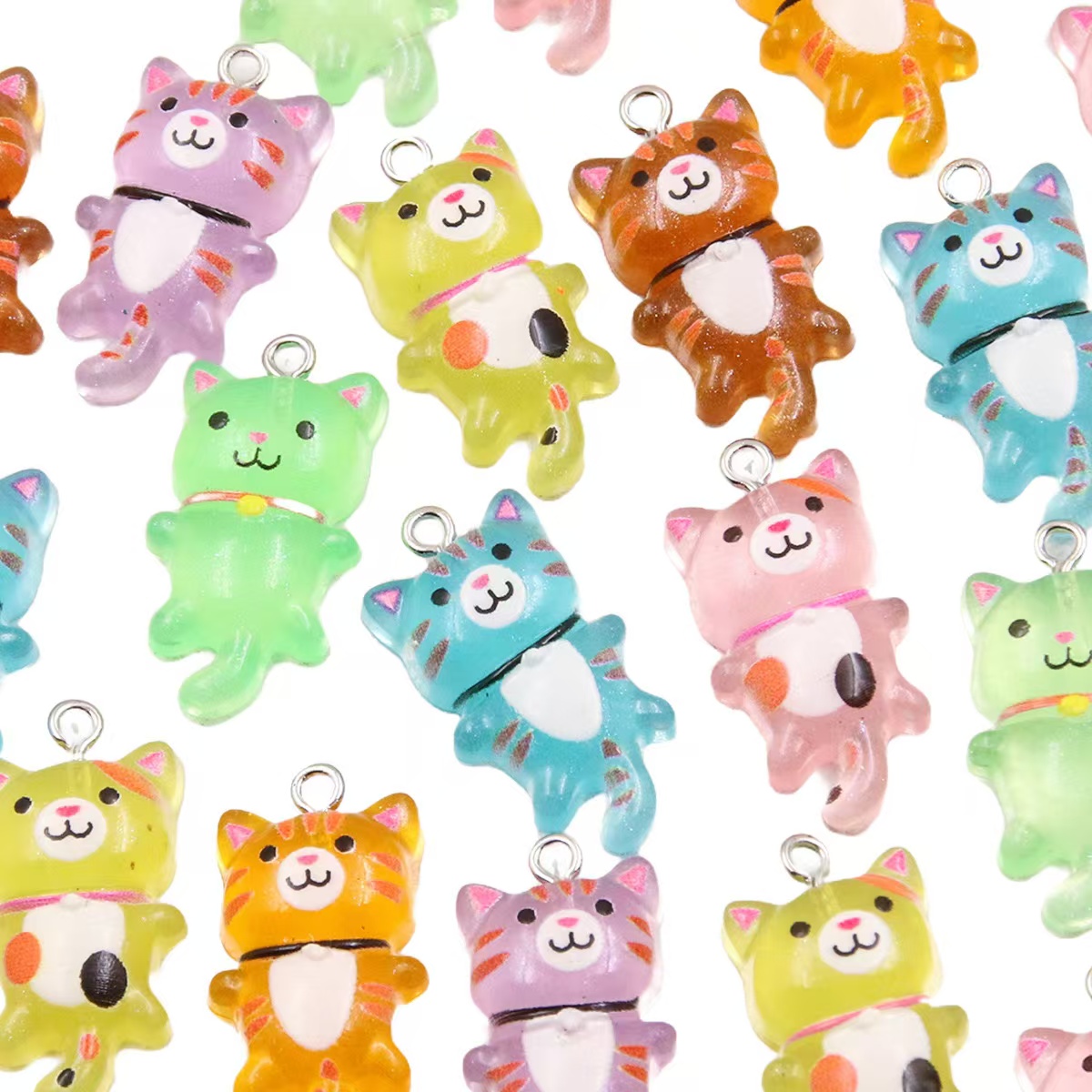 10pcs 15*29mm Cute Cat Flat Back Charms For Pendant DIY Earrings Necklace Jewelry Accessories Finding: Pure Gold Color