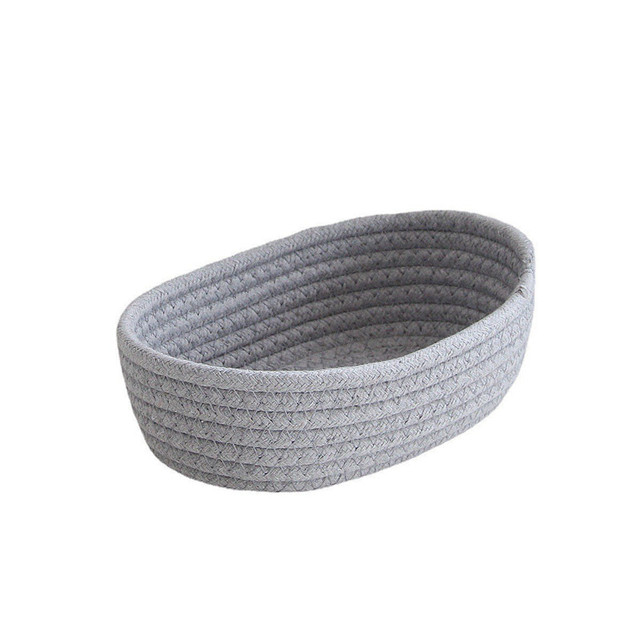 Daughte Shari Jepjavekii Nordic Cotton Rope Woven Aufbewahrungskörbe Organisieren Sie Boxen Desktop Diverses Organisieren Sie den Korb Diverses Key Cosmetics Storage: XL / Licht Grau