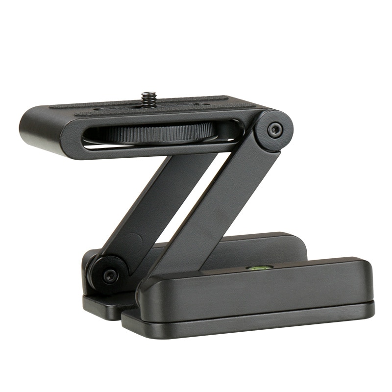 Z Flex Tilt Tripod Head Aluminum Alloy Folding Z Tilt Head Quick Release Plate Stand Mount Spirit Level For Phones DSRL Camera