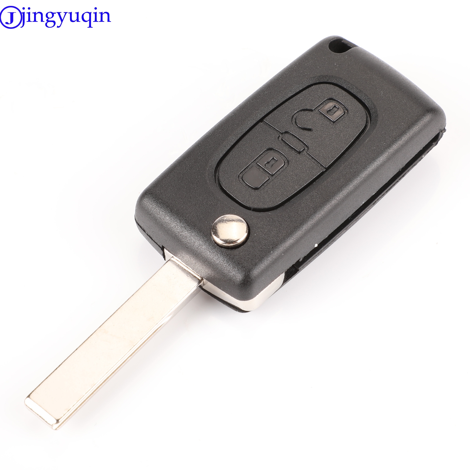 Jingyuqin-carcasa para llave de coche, carcasa para Peugeot 307, 407, 308, 607, Citroen C2, C3, C4, C5, C6, C8, XSARA PICA CE523, HU83, CE536, VA2