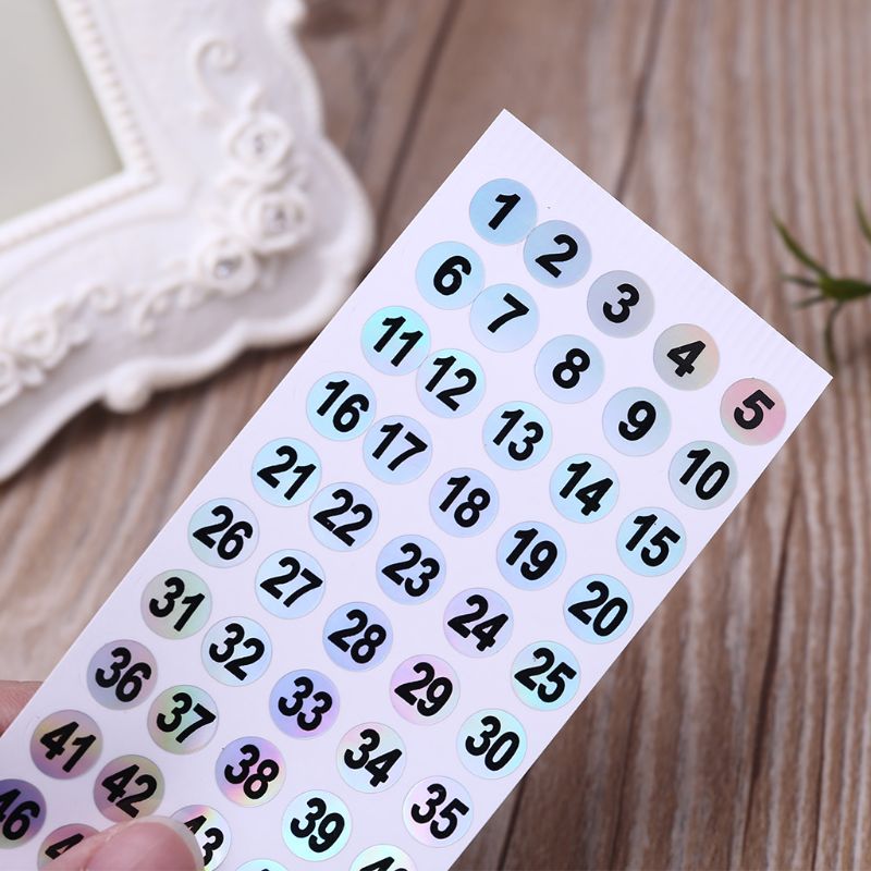 8mm Label Numbers 1 to 200 Adhesive Stickers Sign for School Office Decoration