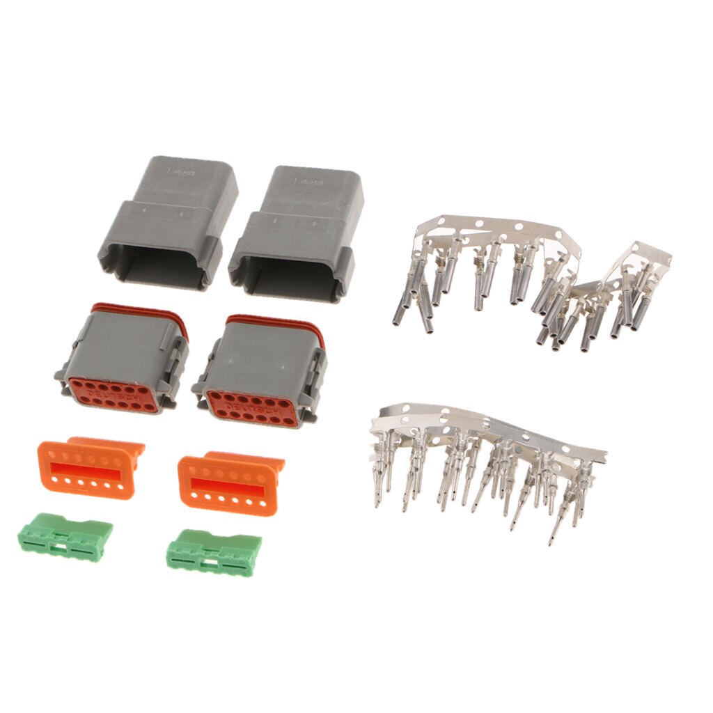 2 Kit 12Pin DT06-12S/DT04-12P Connector Receptacle IP67 Wedge Lock