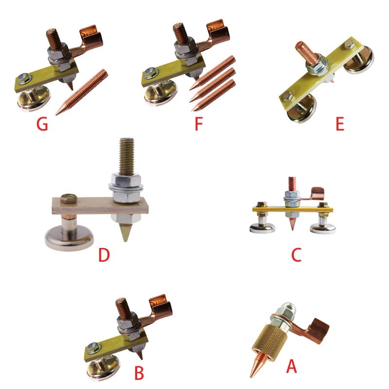Strong Magnetic Ground Clamp Connector with Conductive Rod Stud for Welding J0PD