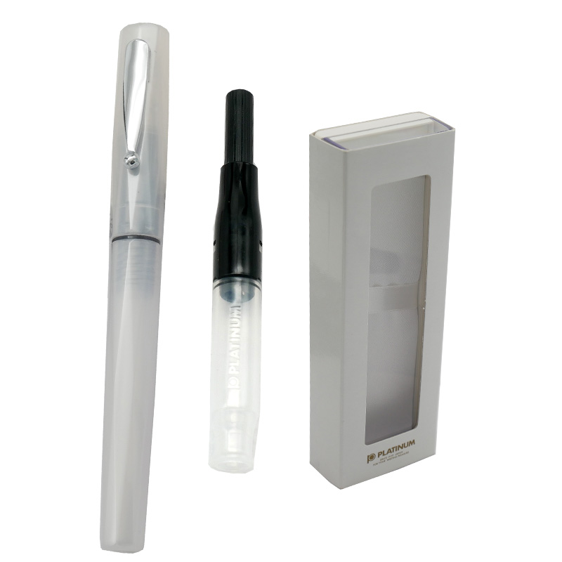 Pluma estilográfica de platino Original, prefounta transparente de 3 colores, punta de acero inoxidable de 0,3mm, papelería escolar para escribir piedra natal: BLANCO