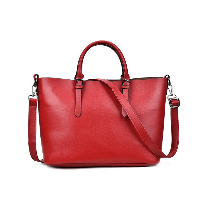 luxury handbags women bag for Large Capacity Pu Leather Shoulder bags for women Handbag Casual Tote Bag Bolso: Red